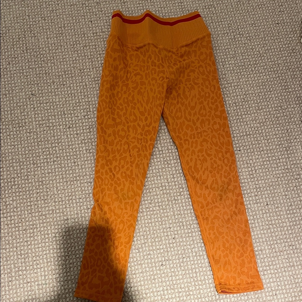 Avocado Orange Leopard Leggings